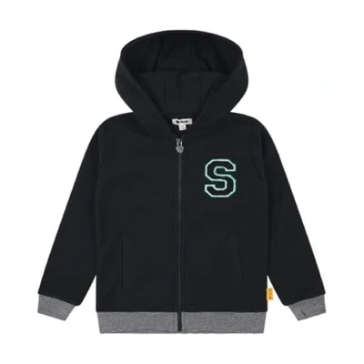 Abbildung von steiff Sweatjacke EU Größe 116 navy, Sweat Jacke, Kapuzen Jacke für Kleinkinder, weich und bequem, Kinder Sweatshirt, waschmaschinenfest