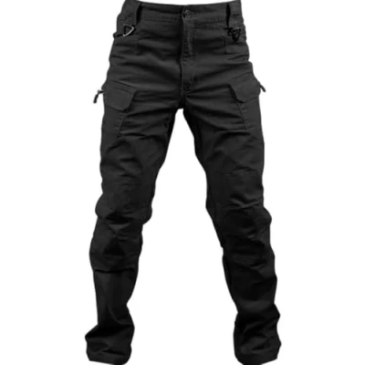 Abbildung von Stafeny Herren Cargo Regular Hosen Army Combat Work Military Tactical Casual Multi Pockets Walking Kletterhosen Schwarz XL