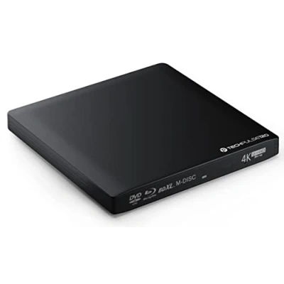 Abbildung von techPulse120 Externes UHD 4k 3D M Disc BDXL USB 3.0 C Laufwerk Blu ray Brenner Burner Superdrive Slim BD DVD CD Ultra für Computer Notebook Ultrabook Windows Mac OS Apple iMAC Aluminium Schwarz