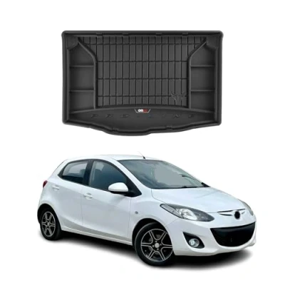 Abbildung von Kofferraumwanne Laderaumwanne kompatibel mit Mazda 2 III 2014 2023 OMAC Premium 3D Schwarz