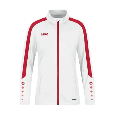 Abbildung von JAKO Damen Polyesterjacke Power, Weiß/Rot, 36