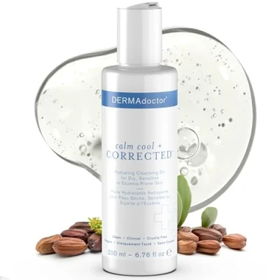 Abbildung von DERMAdoctor Calm Cool + Corrected feuchtigkeitsspendendes Reinigungsöl, Feuchtigkeitscreme und Make up Entferner für trockene, empfindliche oder zu Ekzemen neigende Haut (200 ml)