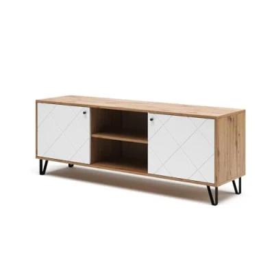 Abbildung von Vicco Lowboard Nizza, Artisan Eiche/Weiß, 150 x 55.2 cm