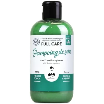 Abbildung von Monsieur Barbier : Shampoo für Herren, Bart und Haar, ohne Sulfat, Full Care französisches Produkt, 2 in 1, pflegend, natürlich, gegen Haarausfall eine vollständige Pflege mit Sandelholzduft,