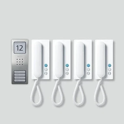 Abbildung von Siedle SET CA 812 4 E/W, Verkabelt, Edelstahl, Weiß, Wand