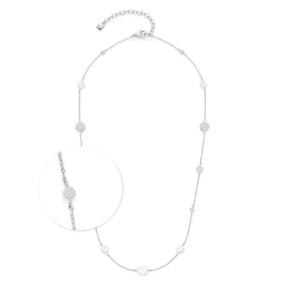 Abbildung von JEWELS BY LEONARDO Halskette Ciao Milla, kurze Kette aus silberfarbenem Edelstahl, Plättchen in verschiednen Größen, 42 47 cm Länge, Schmuck Geschenk, 024454