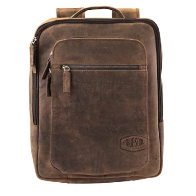 Abbildung von fixbag FB1047199 Fahrrad Businessrucksack mit Klickfix Adapterplatte fürs Fahrrad, Laptoprucksack für 15,6&quot; Notebook, Echt Leder Rucksack
