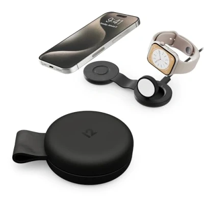 Abbildung von Twelve South Butterfly SE 2 in 1 Qi2 Reise Ladegerät für iPhone, Airpods und Apple Watch Schwarz