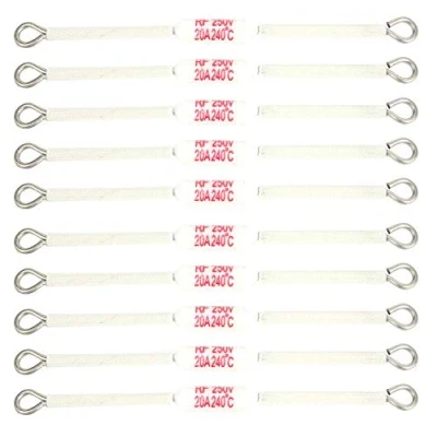 Abbildung von 10PCs Thermosicherung, Keramiksicherung 250V 20A Thermosperren für Geräte(90mm 240 ℃)