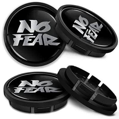 Abbildung von SkinoEu Kompatibel für VW Nabendeckel 66mm 5G0601171 Radnabenabdeckung Alufelgen Felgendeckel Nabenkappe Radkappen Schwarz No Fear CR 18
