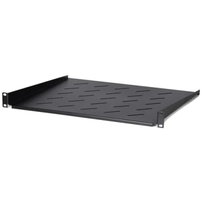 Abbildung von DSIT 19 Zoll 1HE Fachboden für Wandschränke mit Einer Tiefe von 600mm 400mm Tief Schwarz Traglast 6 kg