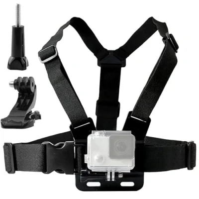 Abbildung von TEKCAM Brustgurt Brusthalterung Kompatibel mit GoPro Hero 13/12/11/10/9/8 AKASO Exprotrek Insta360 WOLFANG Surfola DJI Osmo Action Kameras, Cam Halterung Chesty Chest Mount