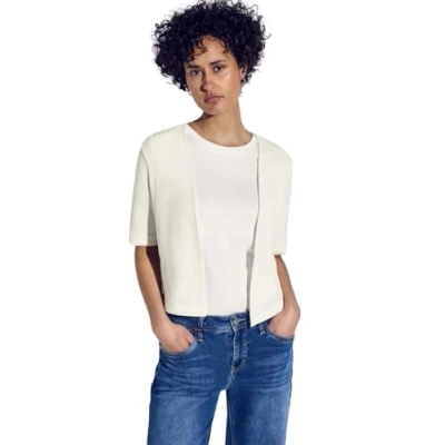 Abbildung von STREET ONE Damen A322693 Strick Look Jacke, Off White, 40