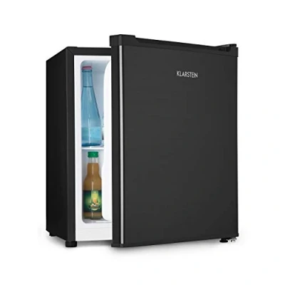 Abbildung von Klarstein Snoopy Eco Mini Kühlschrank mit Gefrierfach, 46 Liter Fassungsvermögen, 4 41dB leise, stromsparend, schwarz