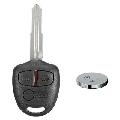 Abbildung von Auto Schlüssel Funk Fernbedienung 1x Gehäuse 3 Tasten + Rohling MIT11R CR1616 Batterie für Mitsubishi