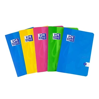 Abbildung von Oxford Touch Notizbücher, geheftet, 120 Seiten, sortierte Farben, 5 Stück 5er Pack A5