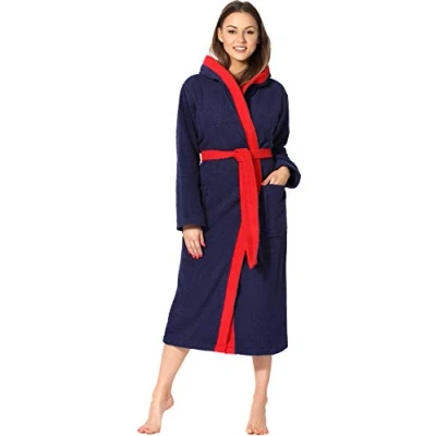 Abbildung von Ladeheid Bademantel, Damen, Größe: Large, Darkblue/red