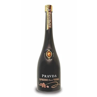 Abbildung von Pravda Vodka Espresso 0,7l Flasche 6 fach destillierter Wodka aus Polen mit Espressogeschmack