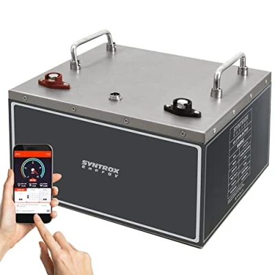 Abbildung von Syntrox Germany Energy Lithium LiFePO4 Wohnmobil Untersitz Batterie Akku 12,8V BMS mit Bluetooth 100Ah bis 200Ah, 4000 15000 Zyklen, 1280Wh Ausgangsleistung (150Ah)