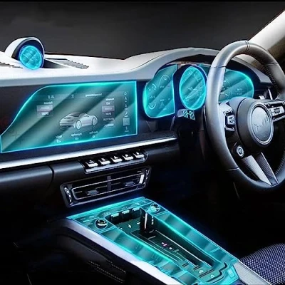 Abbildung von SYUFRE Auto Innenraum Mittelkonsole Transparent TPU Schutzfolie Anti Kratz Reparatur Refit Aufkleber Zubehör,Für Porsche 911 992 2019 2022