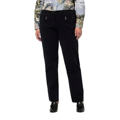 Abbildung von Ulla Popken Damen Cordhose Mony, teilelastischer Bund Hose, Marine, 48