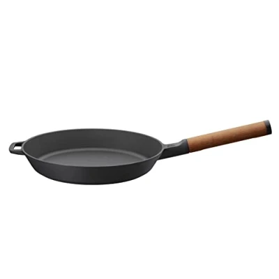 Abbildung von Fiskars 1026571, Rund, Allzweckpfanne, Schwarz, Holz, 270 C, Eisenguss, 5,5 mm