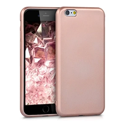 Abbildung von kwmobile Case kompatibel mit Apple iPhone 6 / 6S Hülle Schutzhülle aus Silikon metallisch schimmernd Handyhülle Metallic Rosegold
