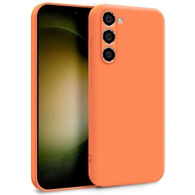 Abbildung von MyGadget Hülle für Samsung Galaxy S23 Plus Zweilagige Handyhülle mit Kameraschutz Cover Innenfutter &amp; Silikon außen Orange