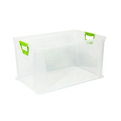 Abbildung von keeeper Aufbewahrungsbox luis, 64 Liter, transparent Euro Box, Softgriffe, stapelbar, robust, 1 Stück (1006800100000)
