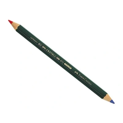 Abbildung von Faber Castell 117500 ökologische Bleistifte 873 zweifarbige sechseckige Form, Farbe rot und blau 1 Einheit