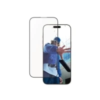 Abbildung von Apple iPhone 16 Pro Max Panzerglas PanzerGlass Screenprotector Aluminium Frame Screen Protector Aluminiumrahmen Ultra Wide Fit mit Applikator für