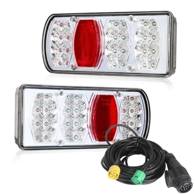 Abbildung von Qiping 13 poliger LED Rückleuchten Anhänger,13 anhängerstecker mit 5m Kabelsatz,12V 24V Anhänger Beleuchtung für PKW LKW RV Caravan Van,mit E Geprüfte