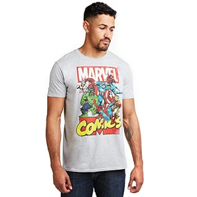 Abbildung von Marvel Herren Call Out T Shirt, Grau (Sport Grey SPO), M