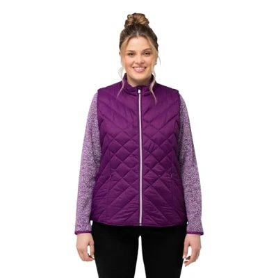 Abbildung von Ulla Popken Hyprar Water Repellent Quilted Weste, Damen, Größe: 42/44, Dark purple