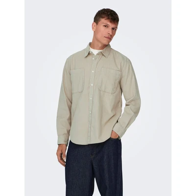 Abbildung von Only &amp; Sons Onsalp RLX 2PKT LS NOOS Hemd, Herren, Größe: Large, Silver lining