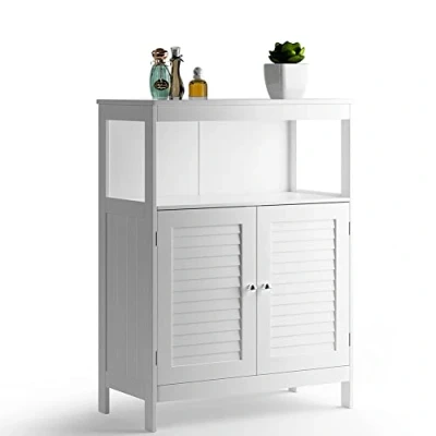 Abbildung von BAKAJI Möbelschrank für Badezimmer, Möbel mit 2 Türen, Holzwerkstoff, Weiß, 60x30x80 cm