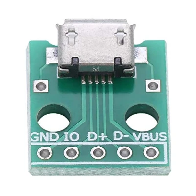 Abbildung von Micro USB zu DIP Adapterplatine, Akozon Buchse Adapterplatine 5 Pin 2,54 mm Abstand 10St