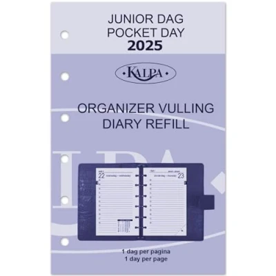 Abbildung von Kalpa 6 Ringbuch Agenda Nachfüllen Personal Organizer Terminplaner Einlage Kalendereinlage, 2024, B7 Taschen, 1 Woche auf 2 Seiten