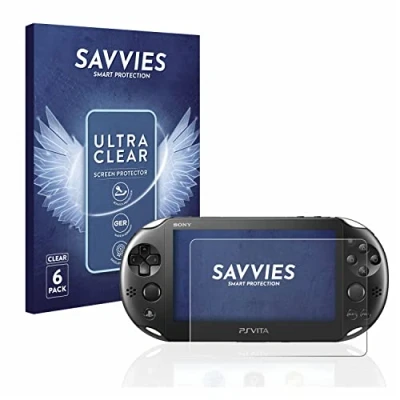 Abbildung von Savvies 6 Stück Schutzfolie für Sony Playstation PS Vita Slim Displayschutz Folie Ultra Transparent