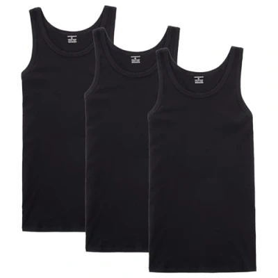 Abbildung von NUOZA Unterhemd Herren Tank Top 3er Pack Feinripp Muskelshirts Baumwolle alle Größen und Farben Schwarz,S