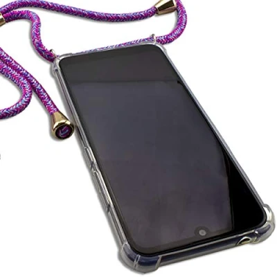Abbildung von caseroxx TPU Hülle kompatibel mit Gigaset GS195 / GS195LS, Band zum Umhängen in lila aus