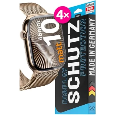 Abbildung von 4x se® 3D SCHUTZFOLIE Entspiegelt für Apple Watch 46mm ,Selbstheilend, 100% Fingerabdruck &amp; FaceID kompatibel, einfache blasenfreie Installation, Ultra Klar, Stoß Kratzfest, aus Deutschland