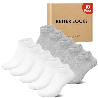 Abbildung von IceReco Sneaker Socken Herren 43 46 Kurz Weiß Damen 10 Paar Baumwolle Kurze Herrensocken Sport Halbsocken Grau Sportsocken Laufsocken Sneakersocken Sommer Damensocken Running Socks
