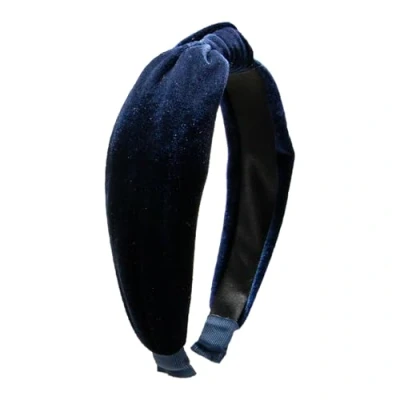 Abbildung von Alpenflüstern Trachten Samt Haarreif Knoten Damen Haarschmuck, Haarband rutschfest fürs Dirndl (blau) ADV153