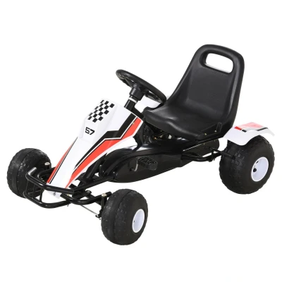 Abbildung von HOMCOM Tretfahrzeug Kinder Go Kart mit Handbremse