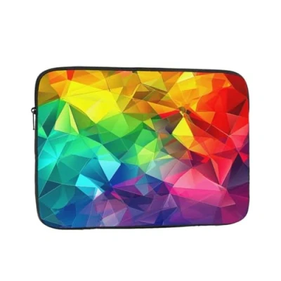 Abbildung von Laptop Hülle mit Regenbogen geometrischem Druck, 30,5 cm (12 Zoll) für ultimativen Schutz Tablet Aktentasche