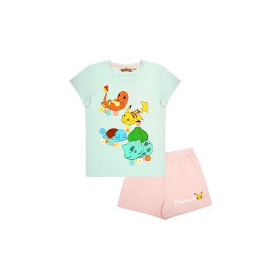 Abbildung von Pokemon Kurzer Pikachu Pyjama für Kinder, Größe: 128, Türkis