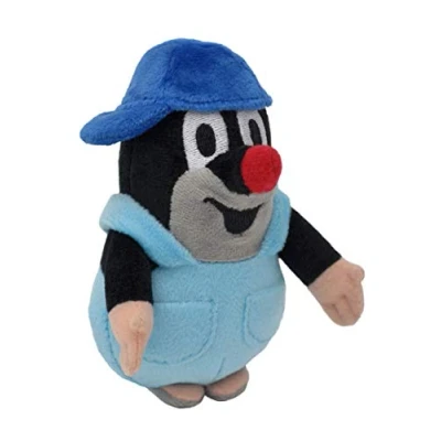 Abbildung von Pl&uuml;schfigur Der kleine Maulwurf mit Hose und Basecap blau, 12 cm