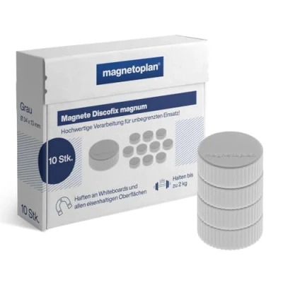 Abbildung von Magnetoplan Discofix Magnum, Tafelmagnet, Grau, 2 kg, 34 mm, 13 mm