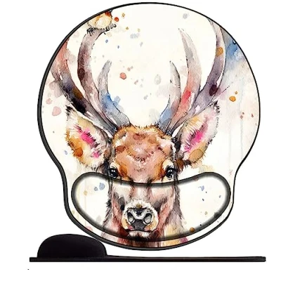 Abbildung von Gel Mauspad ergonomische Handgelenkauflage Hirsch Office Komfort Mousepad Handgelenkpolster Handauflage Gelkissen Gelpolster für Computer Laptop Notebook